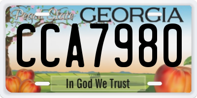 GA license plate CCA7980