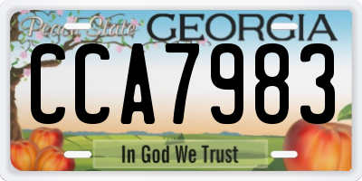 GA license plate CCA7983