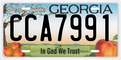 GA license plate CCA7991