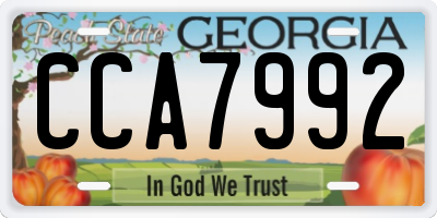 GA license plate CCA7992