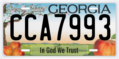 GA license plate CCA7993