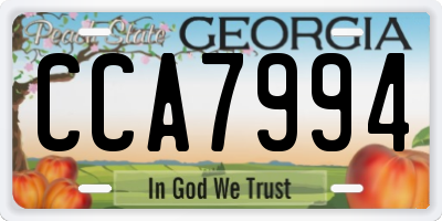 GA license plate CCA7994