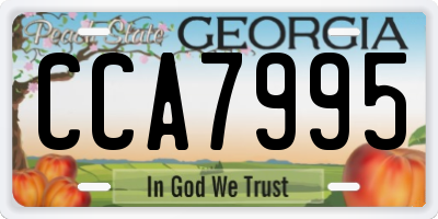 GA license plate CCA7995