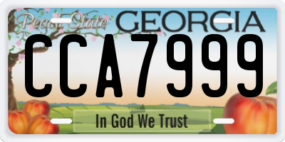 GA license plate CCA7999