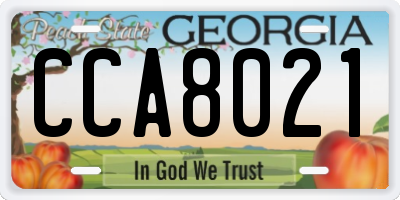 GA license plate CCA8021