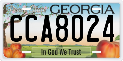 GA license plate CCA8024