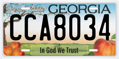 GA license plate CCA8034