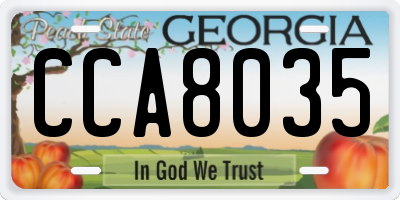 GA license plate CCA8035