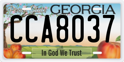 GA license plate CCA8037