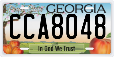 GA license plate CCA8048