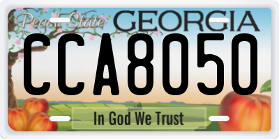 GA license plate CCA8050