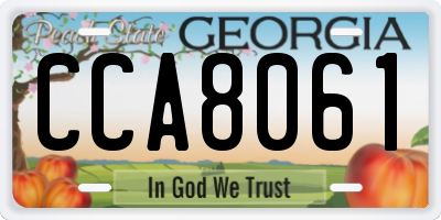 GA license plate CCA8061