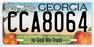 GA license plate CCA8064