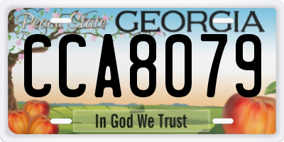 GA license plate CCA8079