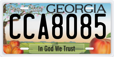 GA license plate CCA8085