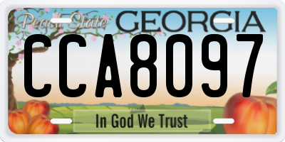GA license plate CCA8097
