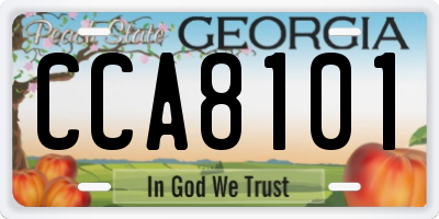 GA license plate CCA8101