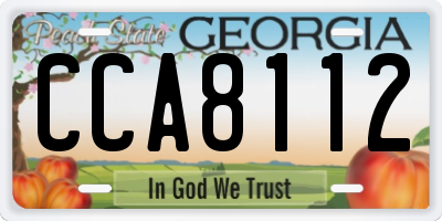 GA license plate CCA8112