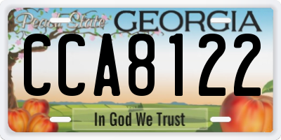 GA license plate CCA8122