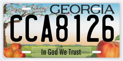 GA license plate CCA8126