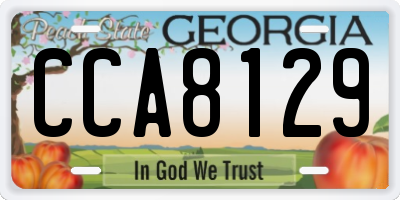GA license plate CCA8129