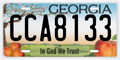 GA license plate CCA8133