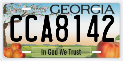 GA license plate CCA8142