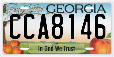 GA license plate CCA8146