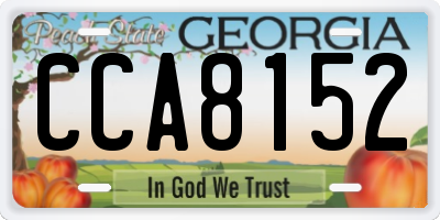 GA license plate CCA8152