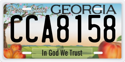 GA license plate CCA8158
