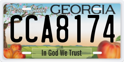 GA license plate CCA8174