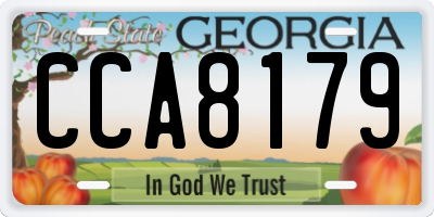 GA license plate CCA8179