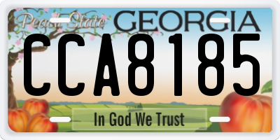 GA license plate CCA8185