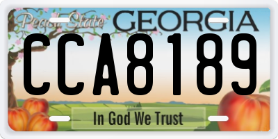 GA license plate CCA8189