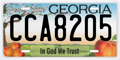 GA license plate CCA8205