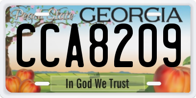GA license plate CCA8209