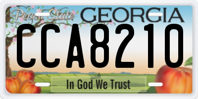 GA license plate CCA8210