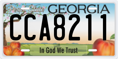GA license plate CCA8211