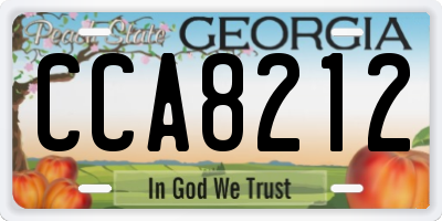 GA license plate CCA8212