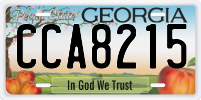 GA license plate CCA8215