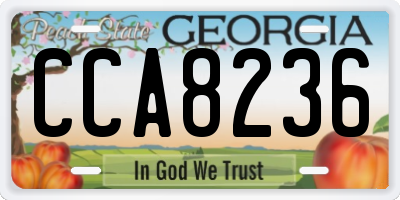 GA license plate CCA8236