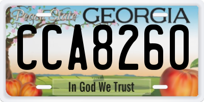 GA license plate CCA8260