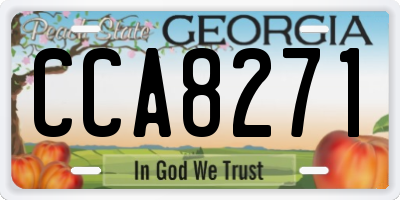 GA license plate CCA8271