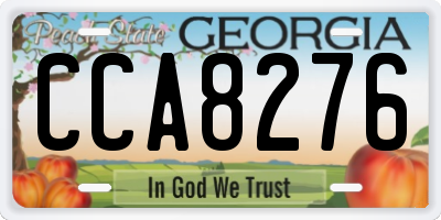 GA license plate CCA8276