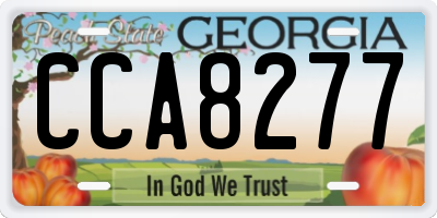 GA license plate CCA8277