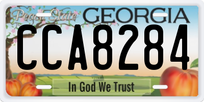 GA license plate CCA8284