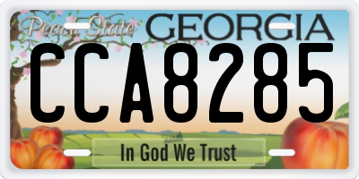 GA license plate CCA8285