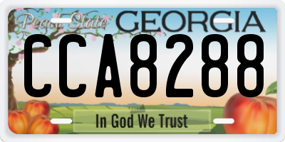 GA license plate CCA8288