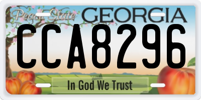 GA license plate CCA8296