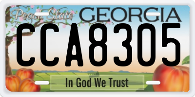 GA license plate CCA8305